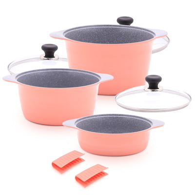 10Pc Dura Cookware Set - Pink